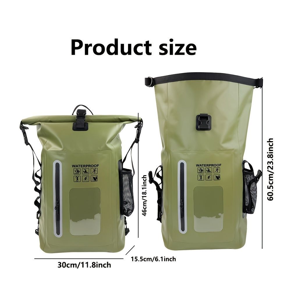 waterproof backpack, dry-wet separation, outdoor sports backpack, fishing backpack, camping backpack, canyoning backpack, swimming backpack, rafting backpack, waterproof gear, Australia outdoor backpack, hiking backpack water resistant - army green - Size
