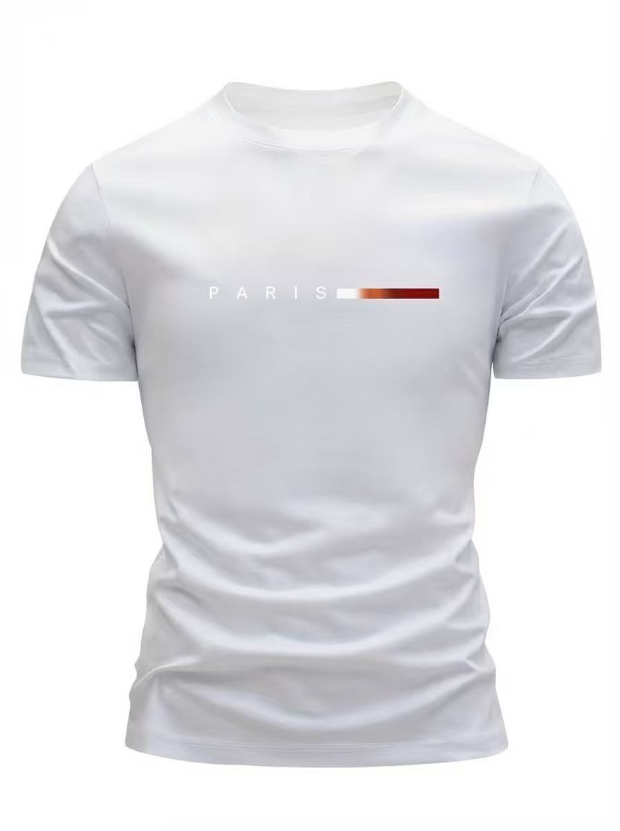 Men'S T-Shirt Lightweight T-Shirt Crew Neck T-Shirt Quick Dry T-Shirt Paris - Black - Size M