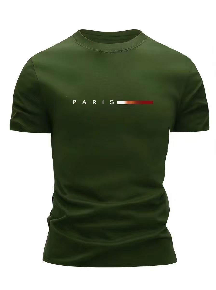 Men'S T-Shirt Lightweight T-Shirt Crew Neck T-Shirt Quick Dry T-Shirt Paris - Green - Size S