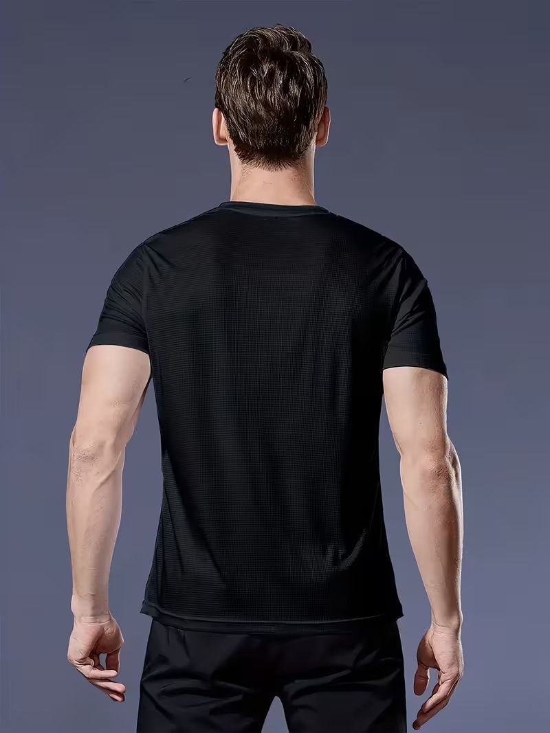 Men'S T-Shirt Lightweight T-Shirt Crew Neck T-Shirt Quick Dry T-Shirt Paris - Gray - Size M