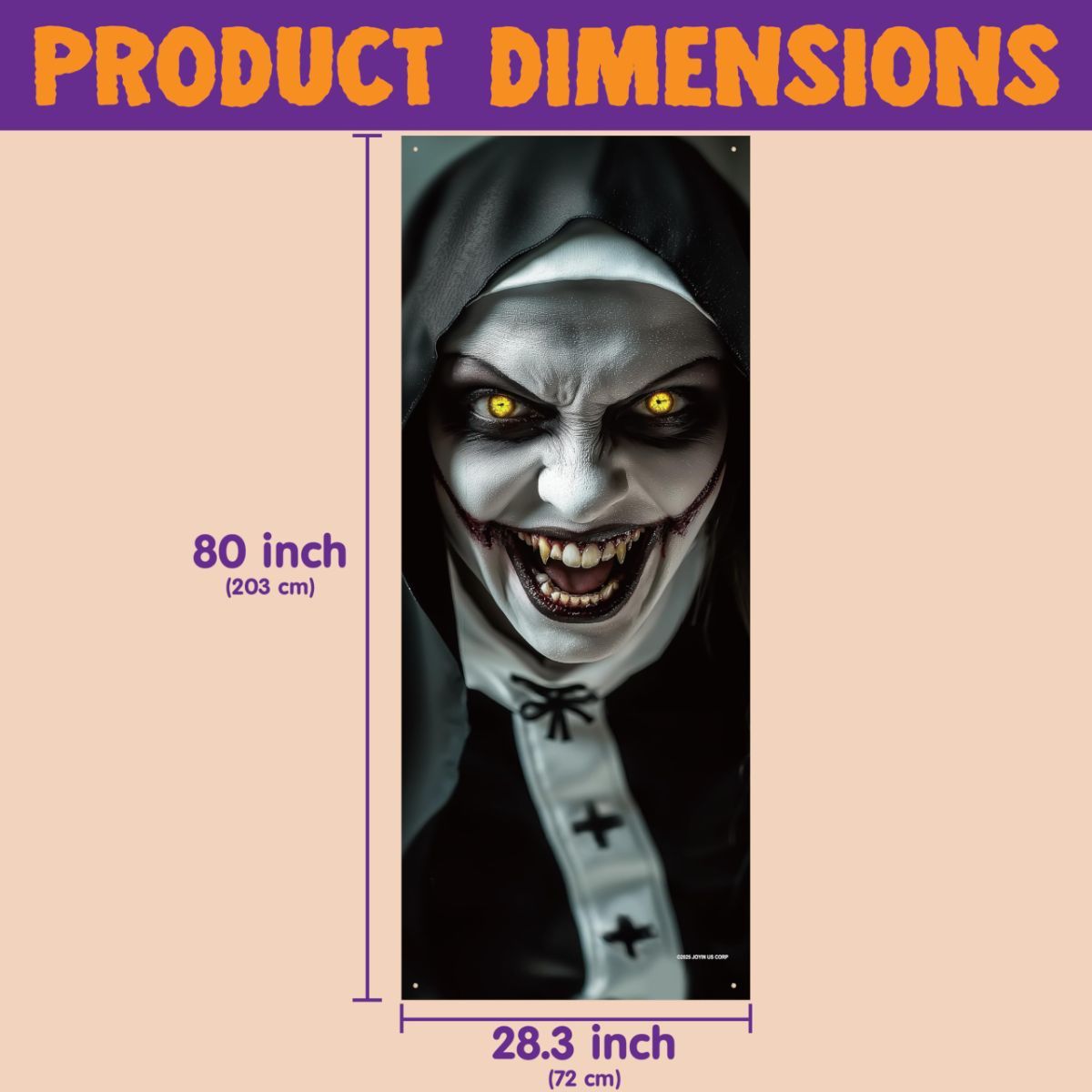 Halloween Scary Ghost Door Cover Decorations Indoor, 3D Door Cover for Halloween Decorations, Scary Home Party Supplies Front Room Decor - Multi-color