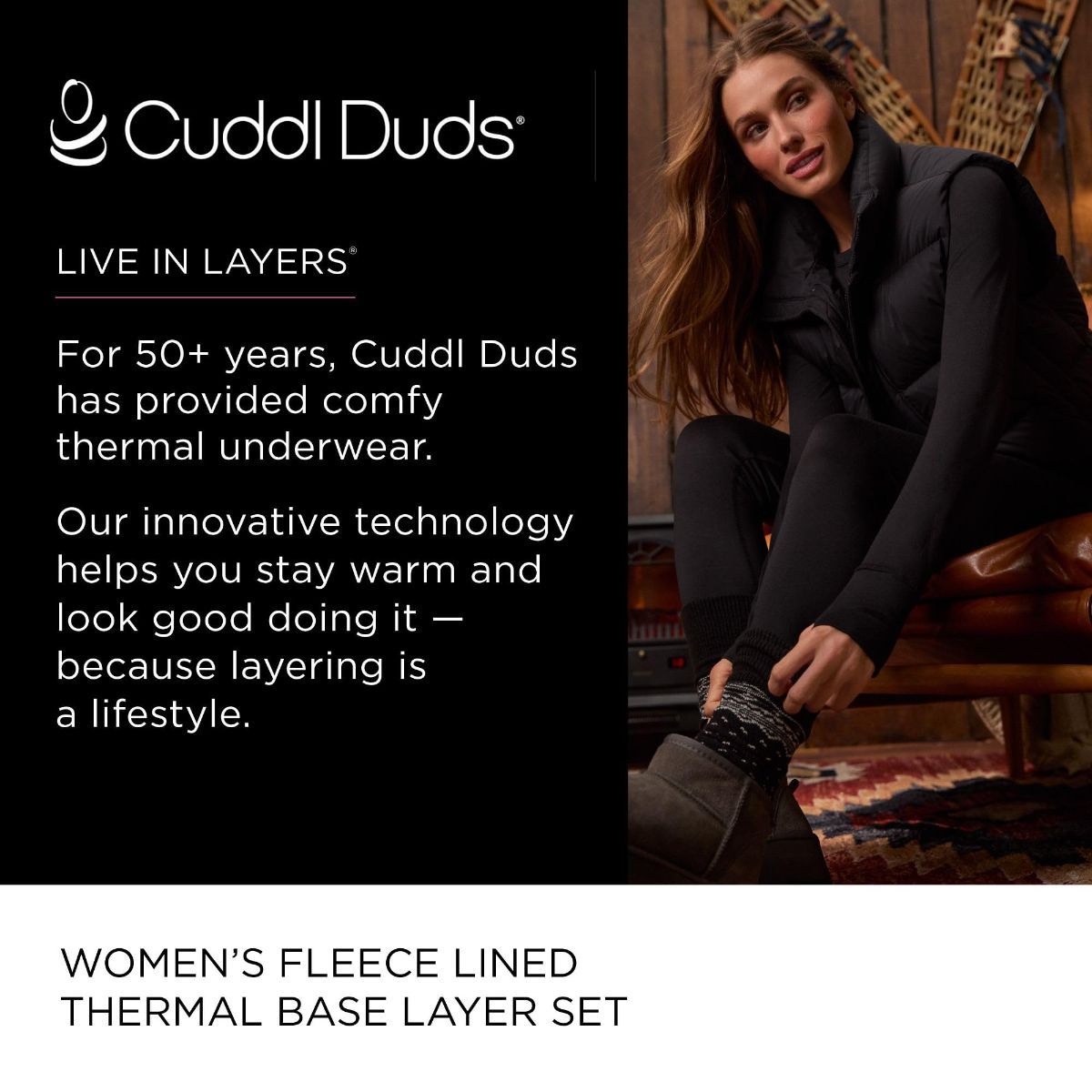 Cuddl Duds Womens Heavyweight Cold Weather Fleece Lined Thermal Set – Long Sleeve Top & Leggings - Winter Lounge Sets - Red - Size XL