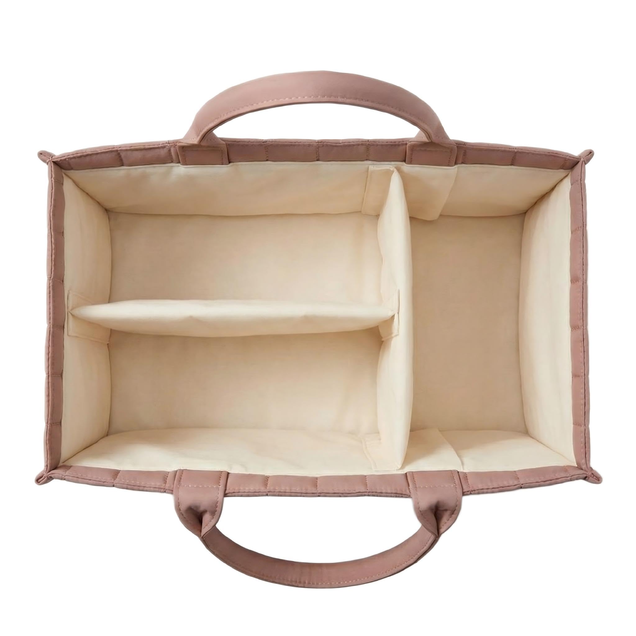 Large Baby Diaper Caddy Organizer – Portable Nursery Storage for Diapers, Wipes, Toys & Essentials (Pink)