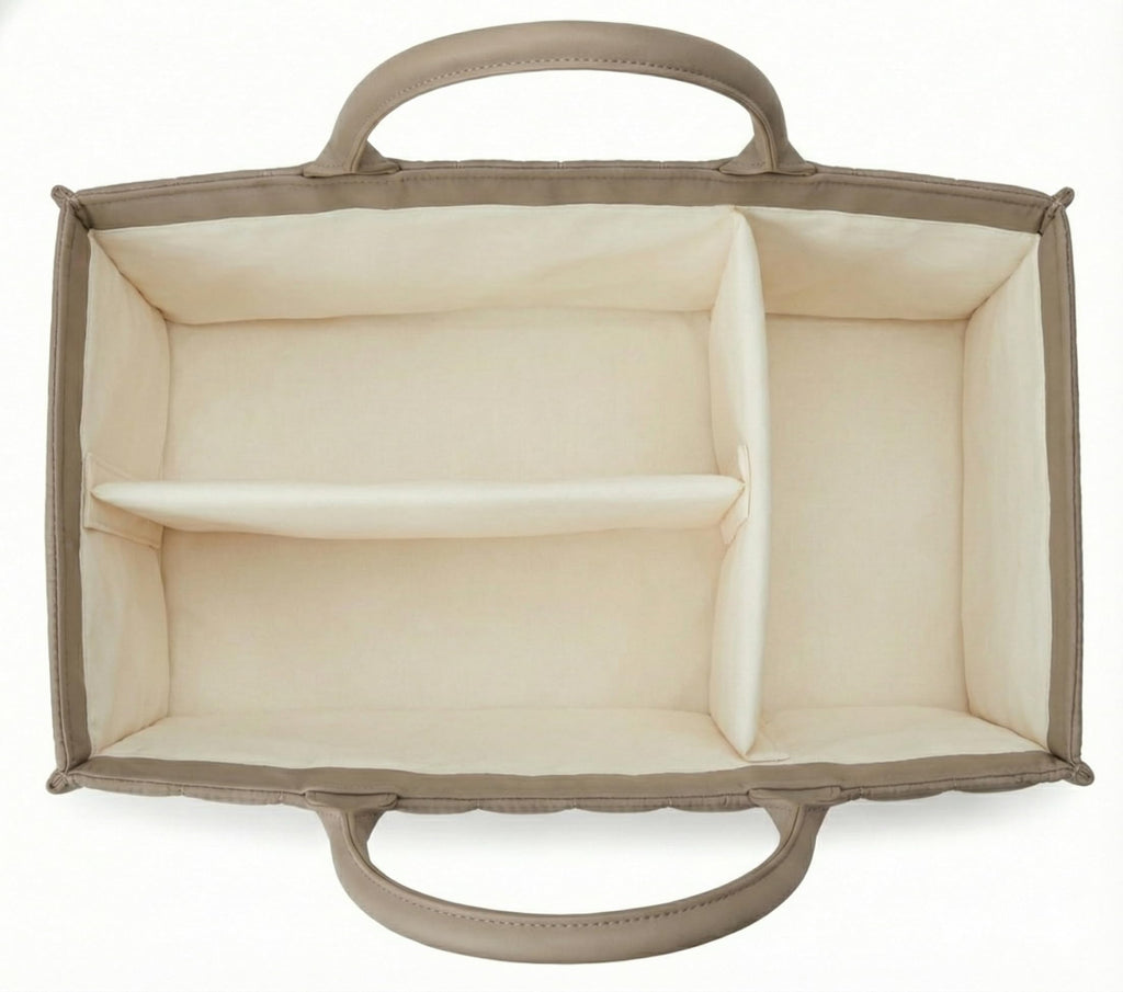 Large Baby Diaper Caddy Organizer – Portable Nursery Storage for Diapers, Wipes, Toys & Essentials(Brown)