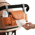 Universal Stroller Organizer Bag with Tissue Pocket, Bottle Holders & Large Storage (Orange)