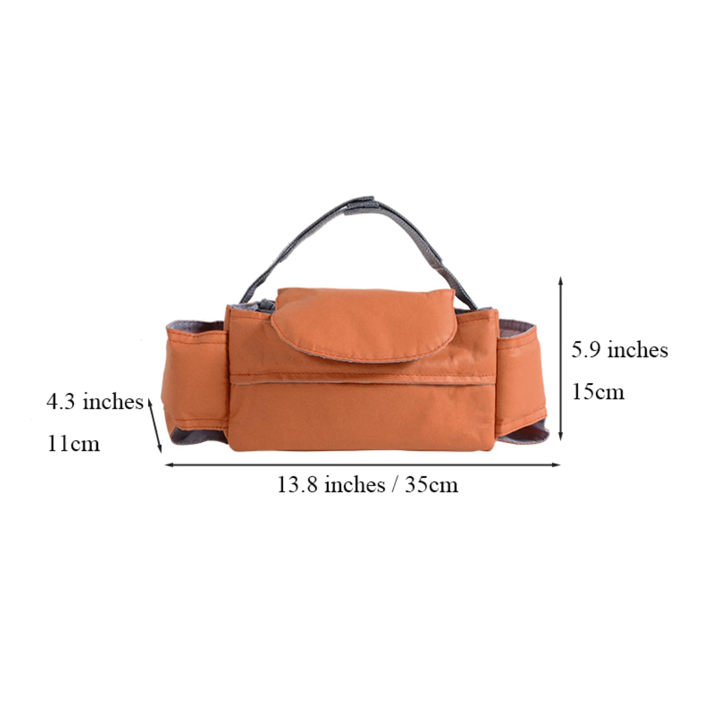 Universal Stroller Organizer Bag with Tissue Pocket, Bottle Holders & Large Storage (Orange)