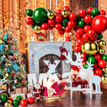 136PCS Christmas Balloon Set – Red Green Gold Latex & Foil Balloons