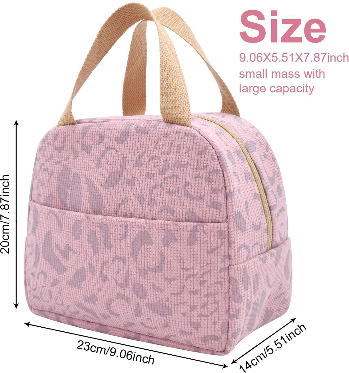 Reusable Insulated Lunch Bag 6L – Small Lunch Bag for Work, School & Travel (Pink)