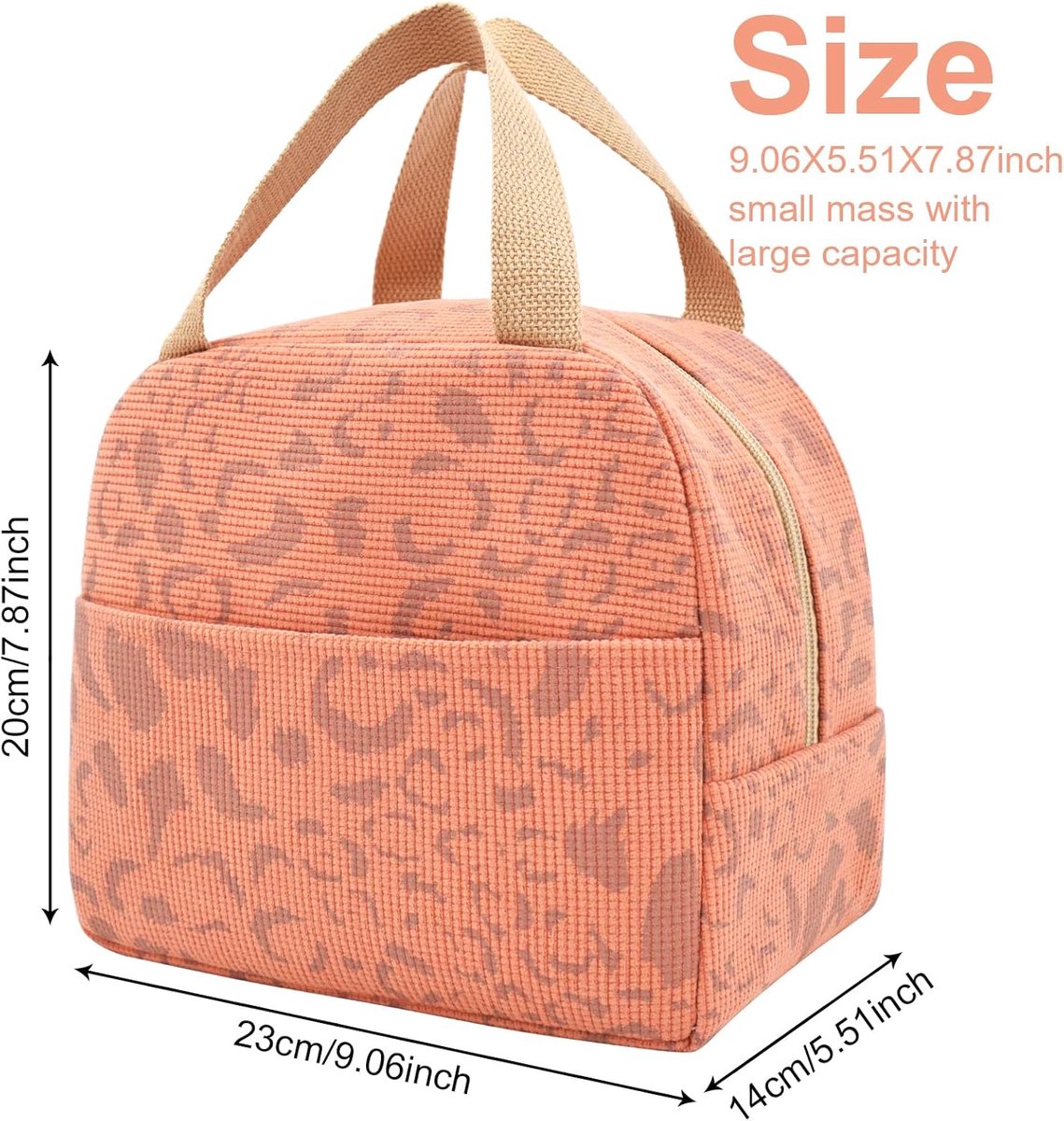 Reusable Insulated Lunch Bag 6L – Small Lunch Bag for Work, School & Travel (Orange)