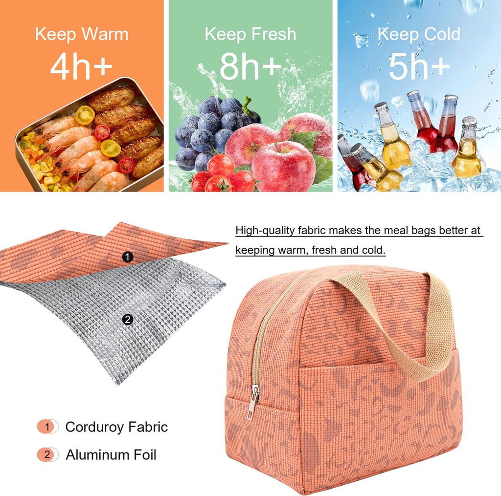 Reusable Insulated Lunch Bag 6L – Small Lunch Bag for Work, School & Travel (Orange)