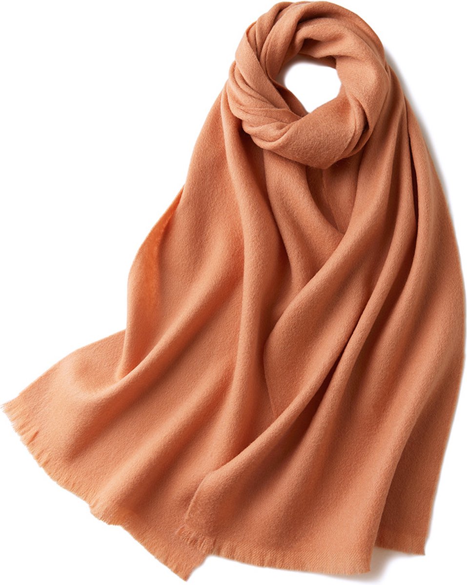 Lightweight Wool Scarf – Warm, Soft, Unisex (32×190cm) – Orange