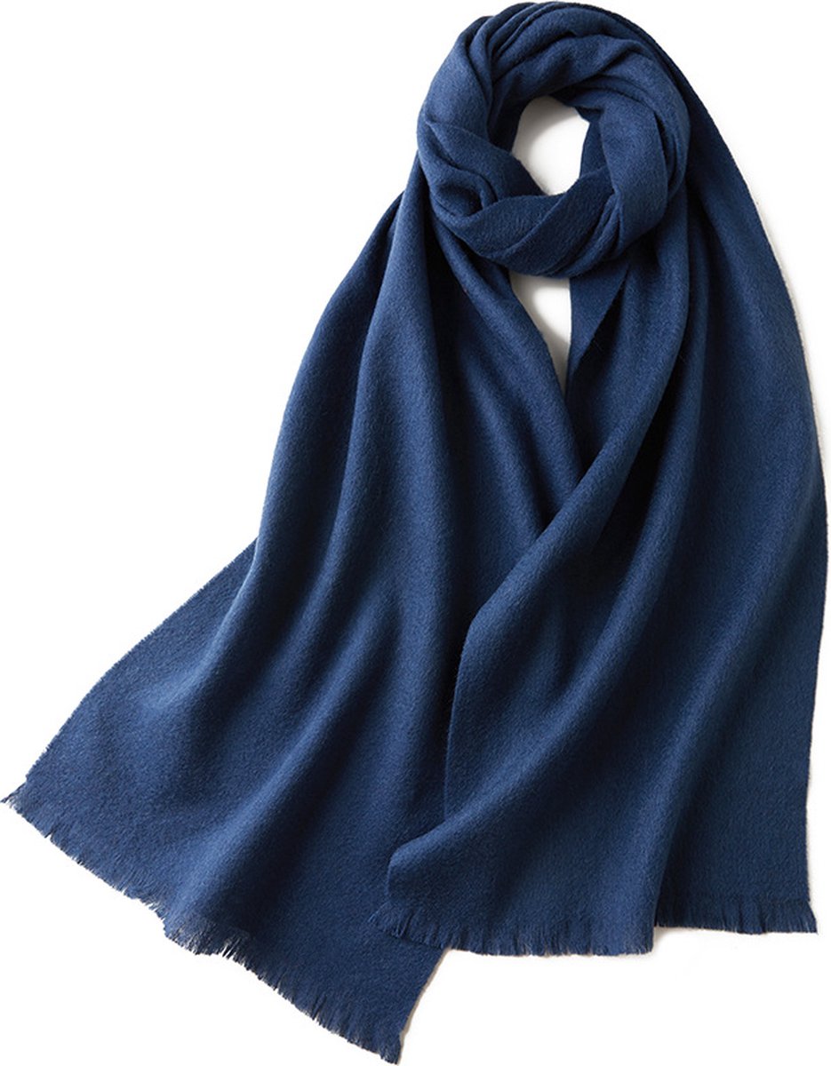 Lightweight Wool Scarf – Warm, Soft, Unisex (32×190cm) – Blue