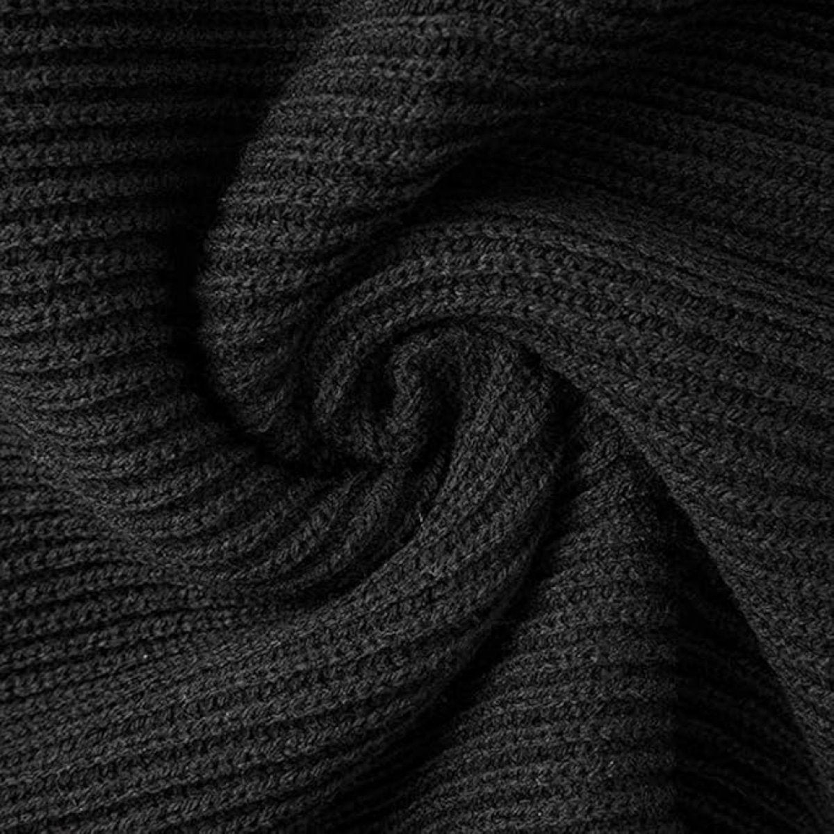 Unisex Knitted Winter Scarf – Soft, Warm, Classic Black Oblong Scarf (160 × 30 cm)