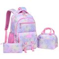 3-Piece Girls Backpack Set with Pencil Case and Lunch Bag, Pink, for Elementary & Teenage Students