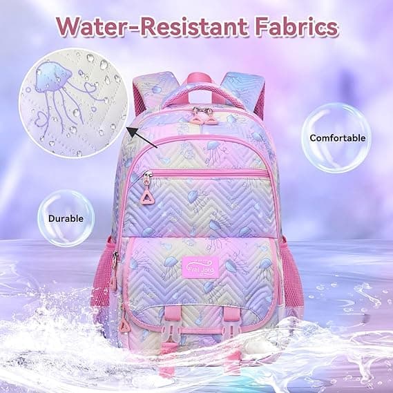 3-Piece Girls Backpack Set with Pencil Case and Lunch Bag, Pink, for Elementary & Teenage Students