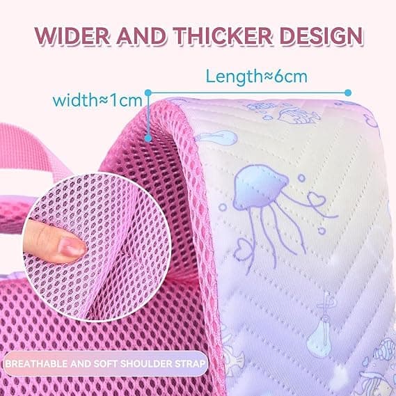 3-Piece Girls Backpack Set with Pencil Case and Lunch Bag, Pink, for Elementary & Teenage Students