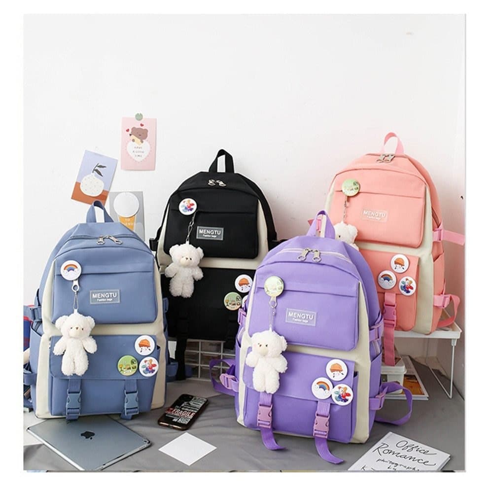 Pink Backpack Set for Students – 5 Pieces