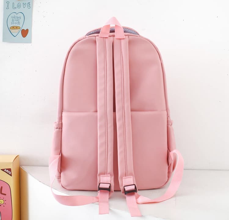 Cute Blue Rabbit Ears Backpack Set for Girls (4-Piece, Large Capacity)