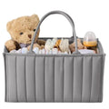 Baby Diaper Storage Basket, Large Water-Resistant Organizer, Gray