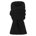 Warm Winter Scarf - Unisex - Solid Color Warm Knitted Winter Scarf - Ribbed Knit Scarf - Black