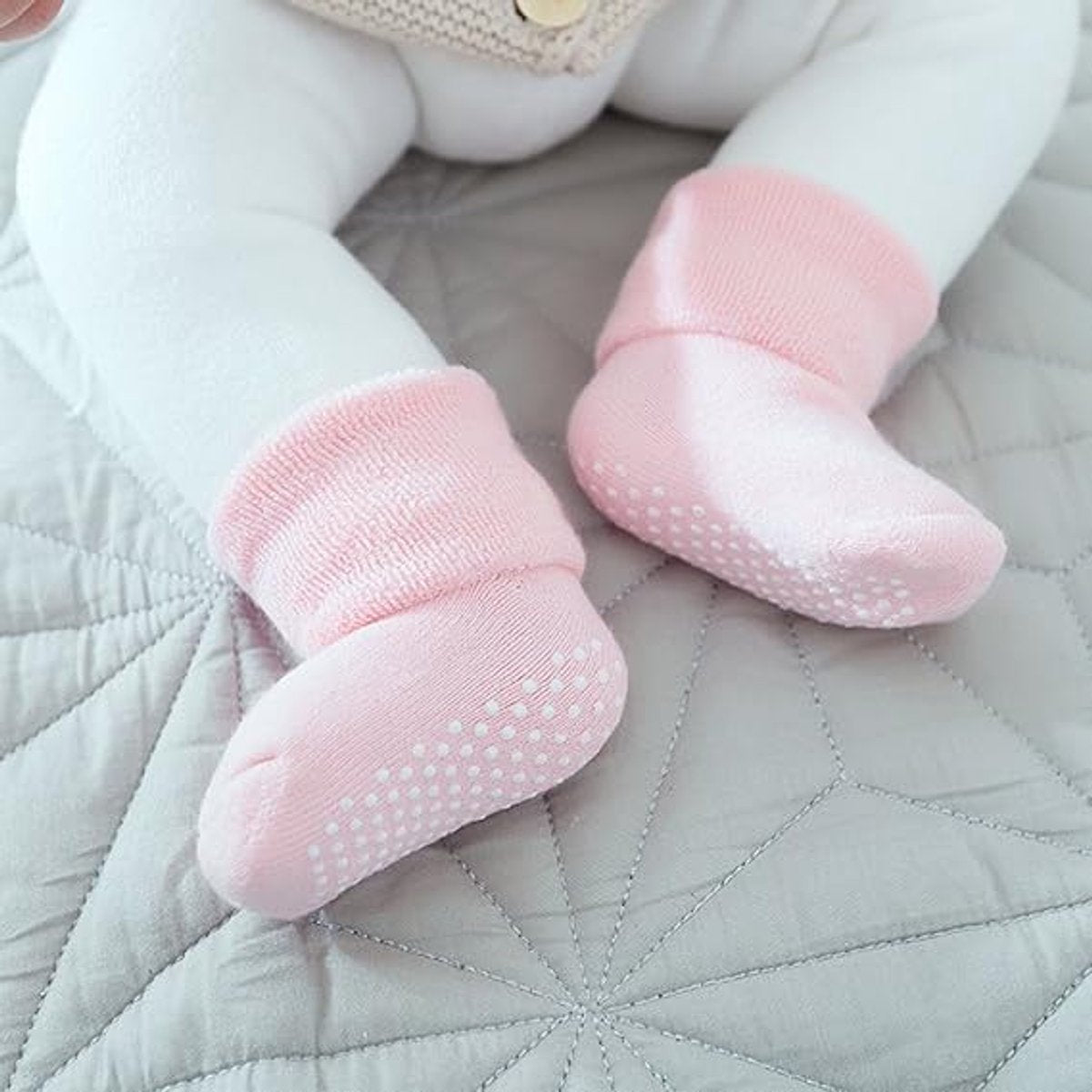 Baby-toddler-children ankle socks with grip, unisex warm thick cotton winter socks 0-10 years, 6-pack M 12-14cm