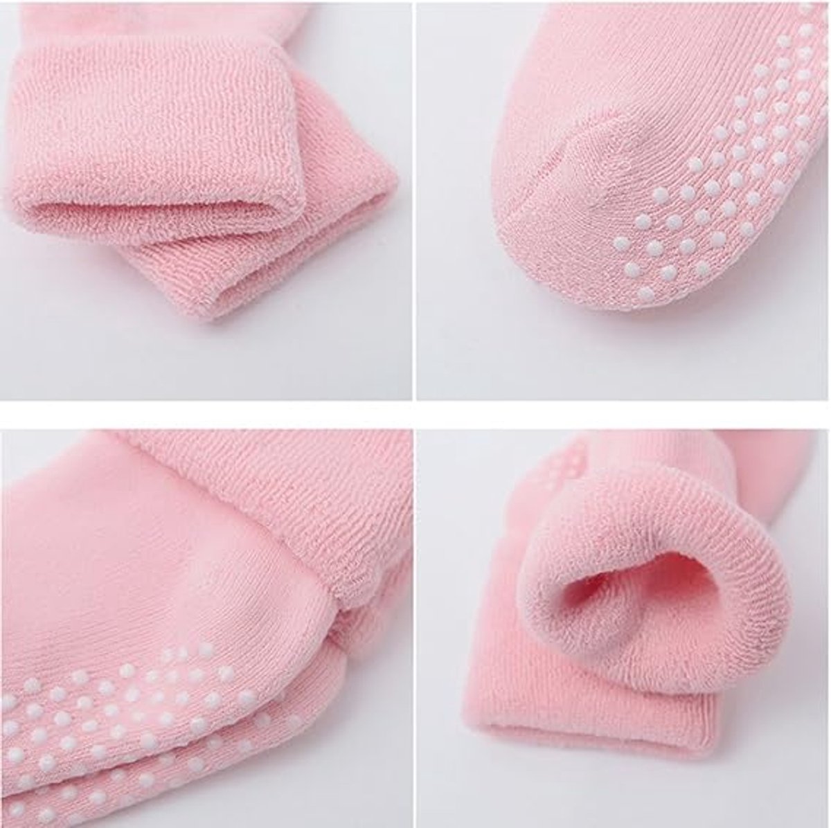 Baby-toddler-children ankle socks with grip, unisex warm thick cotton winter socks 0-10 years, 6-pack M 12-14cm