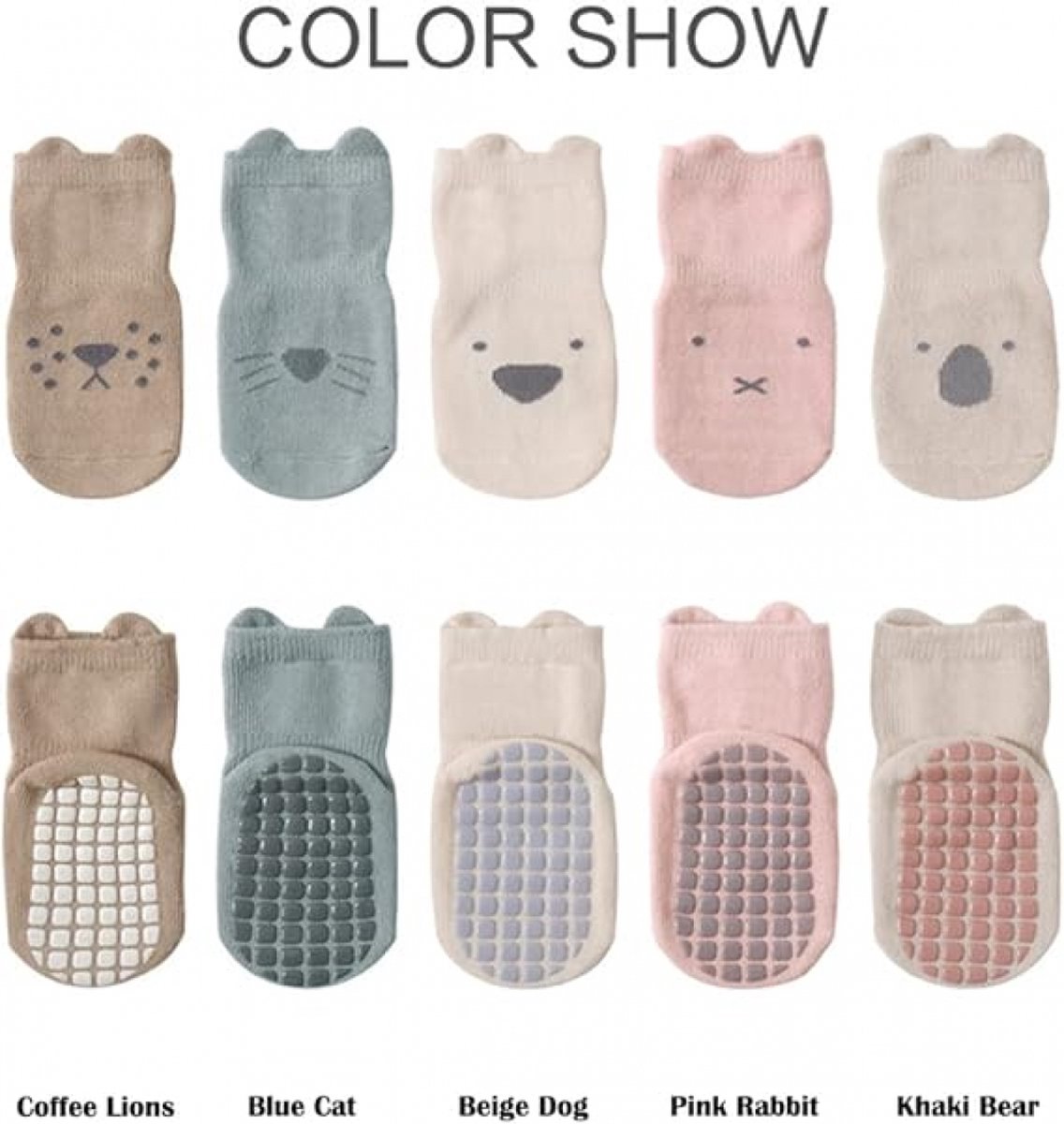 Baby Socks - 5 Pairs - Baby Socks - Non-slip Socks - Children's Socks - Child Baby - Multicolored - Size M - 1-3 Years Old - Ankle Socks - Slipper Socks Baby - Warm Socks - Socks - Newborn - Maternity Gift - Baby Gift