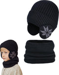 Hat & Scarf - Winter Kids' Hats - Kids' Hat - 2 In 1 Kids' Hat Scarf Set - 4 To 10 Years - Beanie - Boys And Girls - Hat For Children - Kids' Outdoor Hats - Children's Clothing - Scarf - Winter - One Size - Black