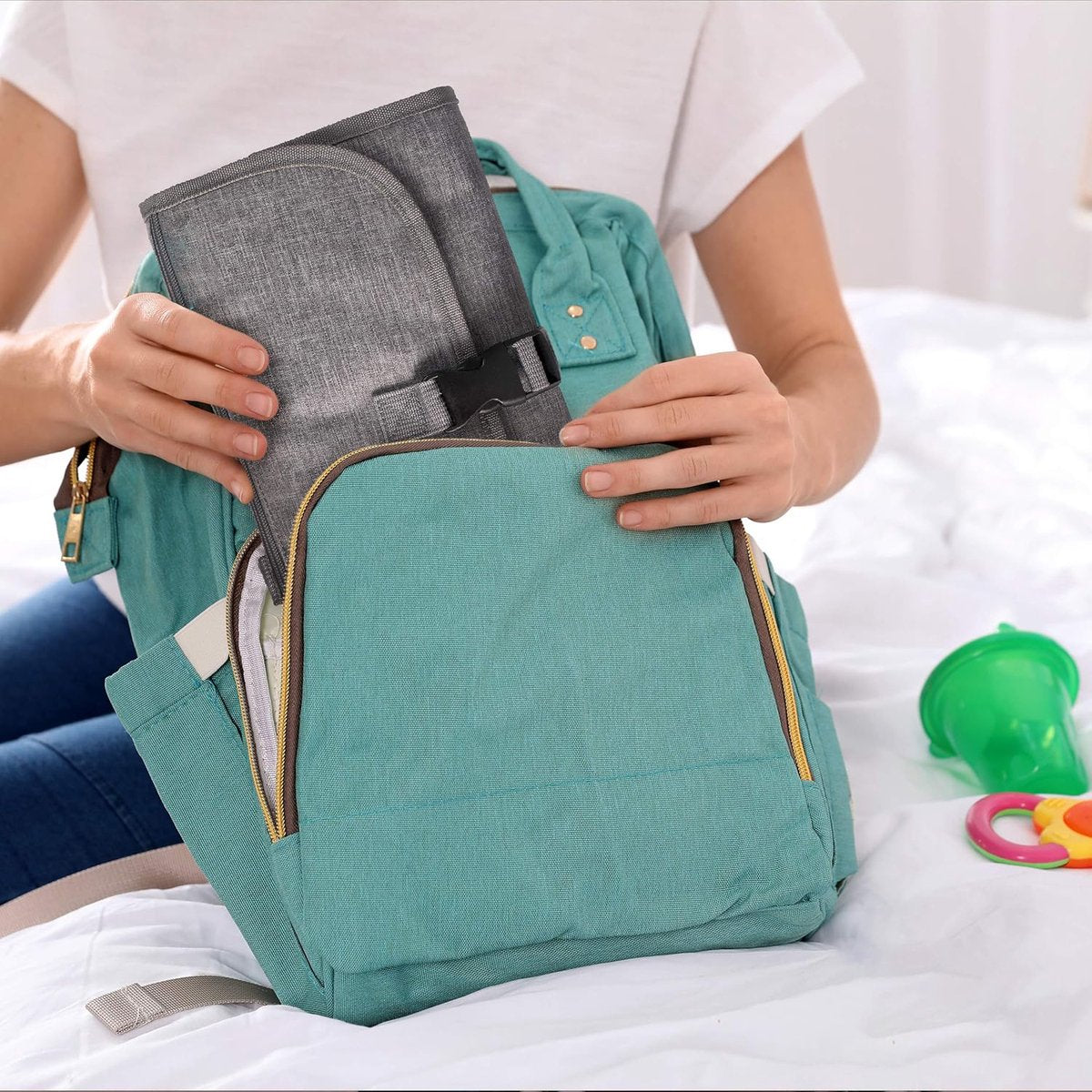 Baby Changing Mat On the Go - Changing Mat - Portable Changing Mat - Foldable - Diaper Bag - Diaper Pouch - Baby - Perfect Baby Shower Gift - Spacious & Water Resistant - Comfortable