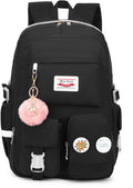 Black 30L Laptop School Backpack for Girls