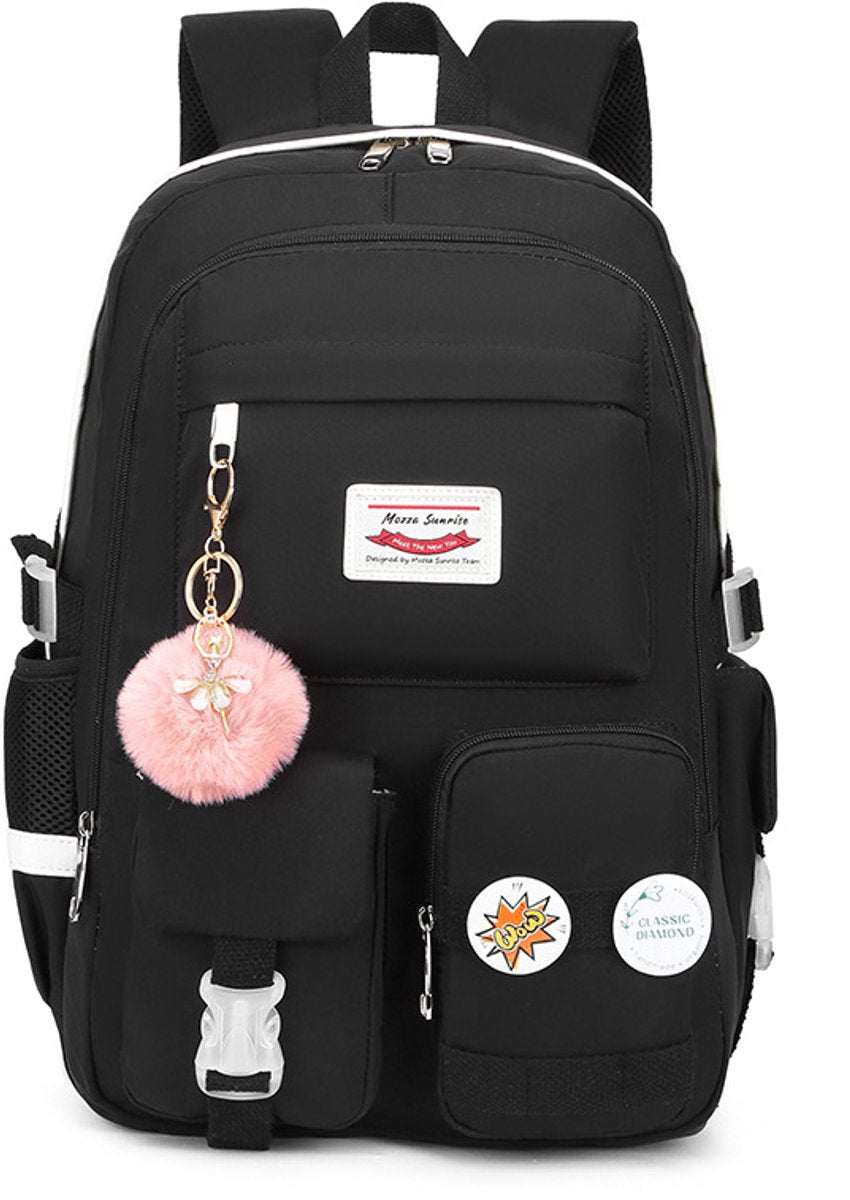Black 30L Laptop School Backpack for Girls
