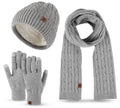 Men’s Knit Hat, Scarf & Gloves Set (3-Piece Winter Set)