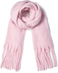Pink Blanket Scarf – Warm, Thick Knit Winter Scarf for Women