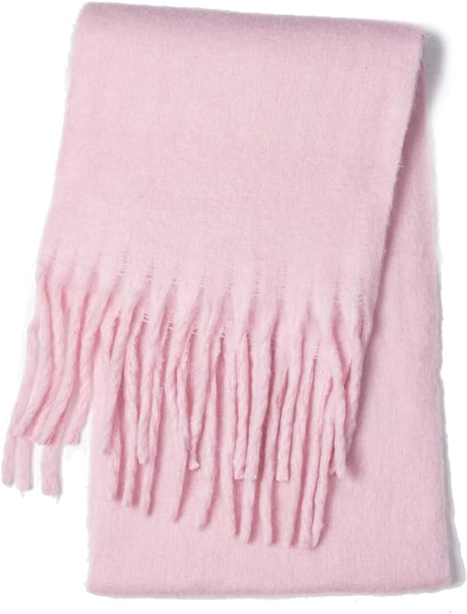 Pink Blanket Scarf – Warm, Thick Knit Winter Scarf for Women