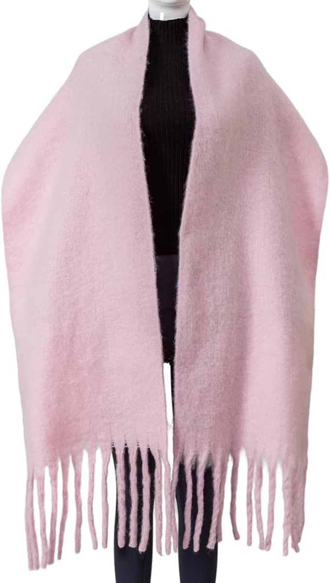 Pink Blanket Scarf – Warm, Thick Knit Winter Scarf for Women