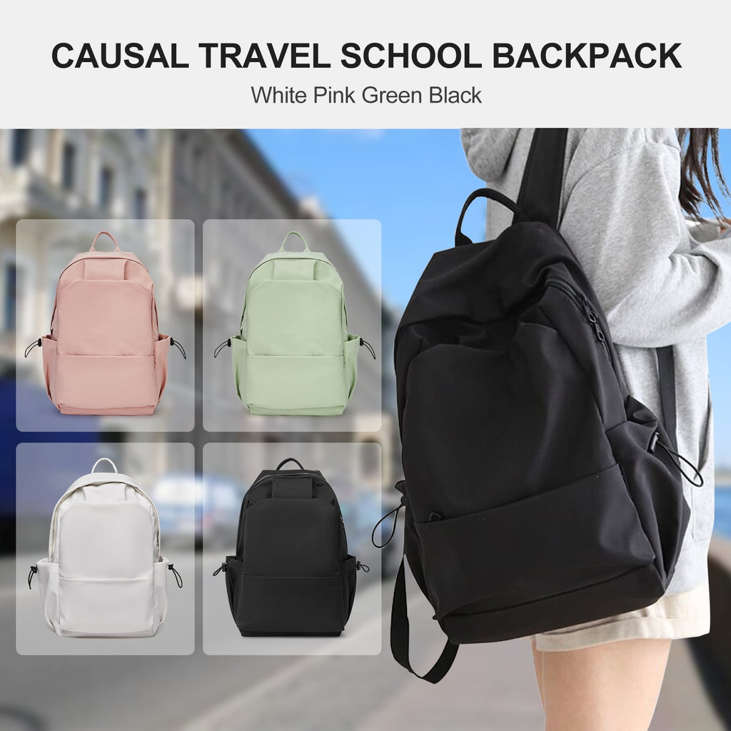 Unisex Lightweight Water-Resistant Backpack Black