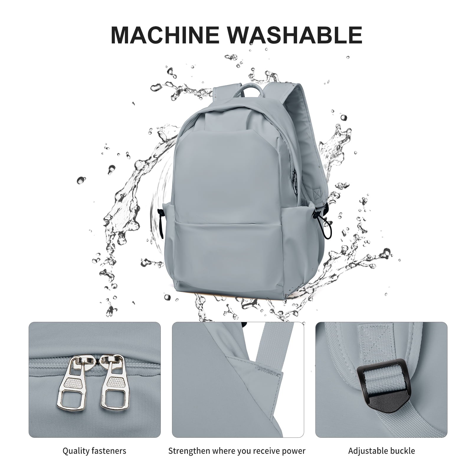 Unisex Lightweight Water-Resistant Backpack, Black Blue