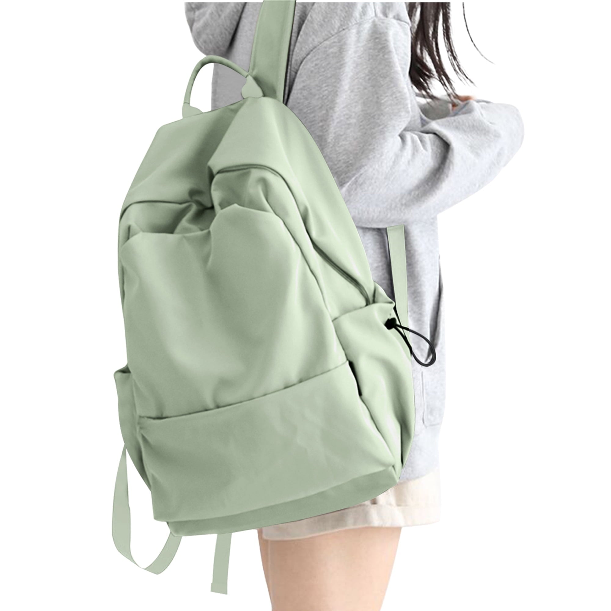 Unisex Lightweight Water-Resistant Backpack, Black Light Green