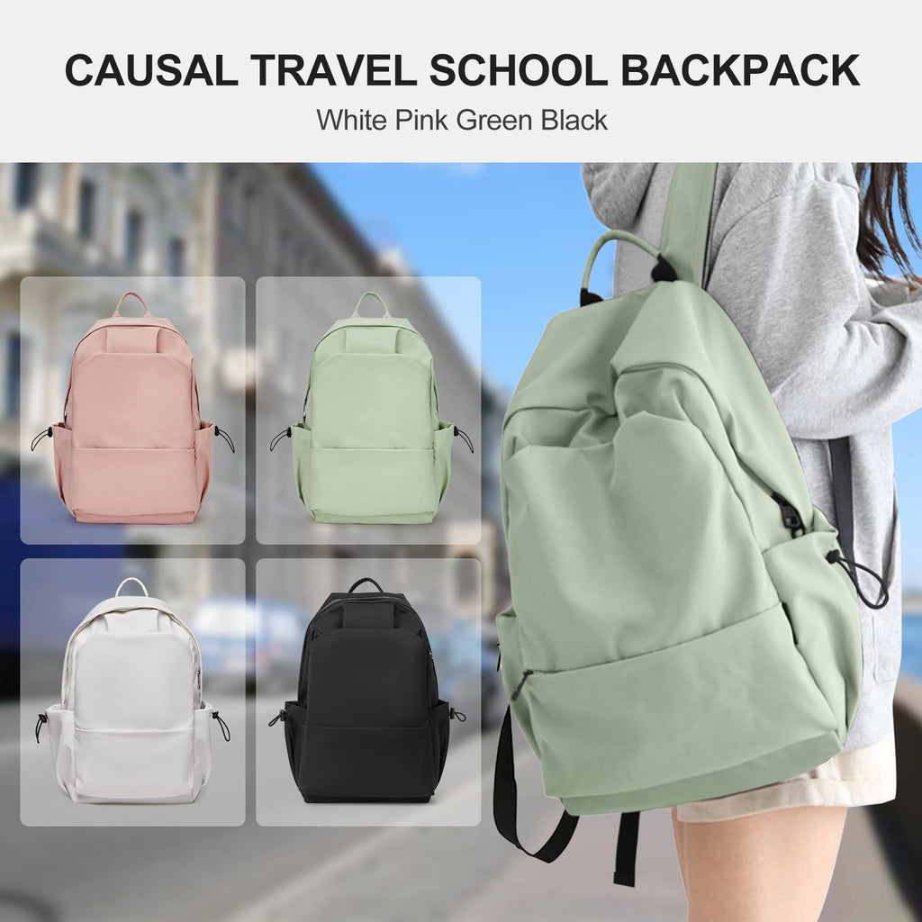 Unisex Lightweight Water-Resistant Backpack, Black Light Green