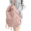 Unisex Lightweight Water-Resistant Backpack, Black Pink