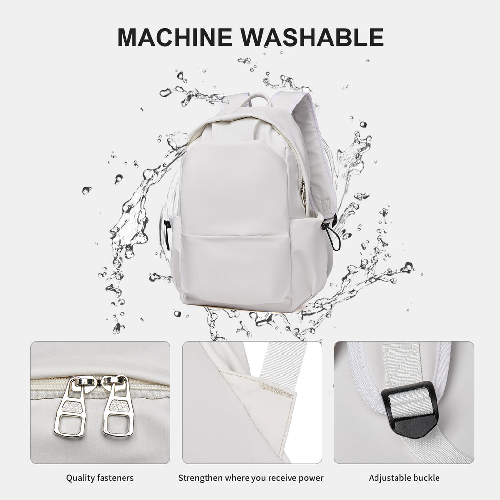 Unisex Lightweight Water-Resistant Backpack, Black White