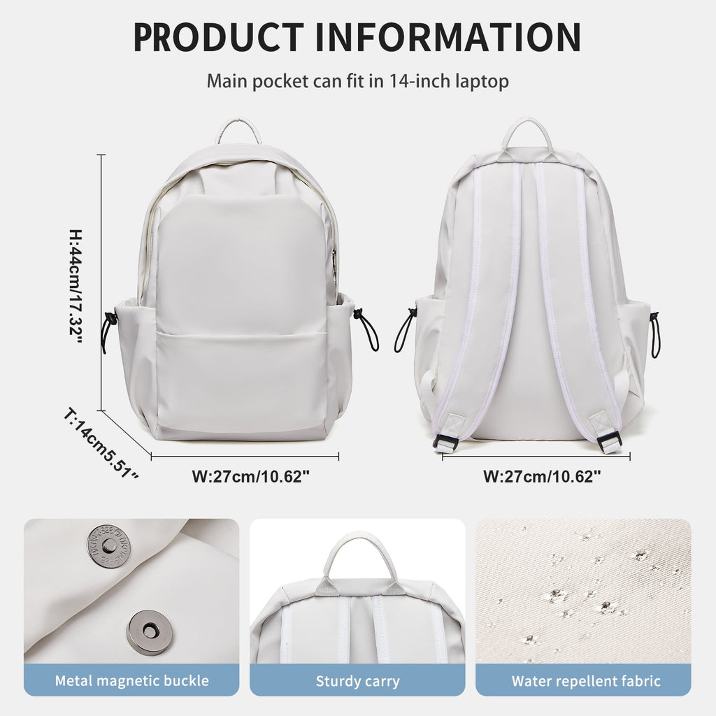 Unisex Lightweight Water-Resistant Backpack, Black White