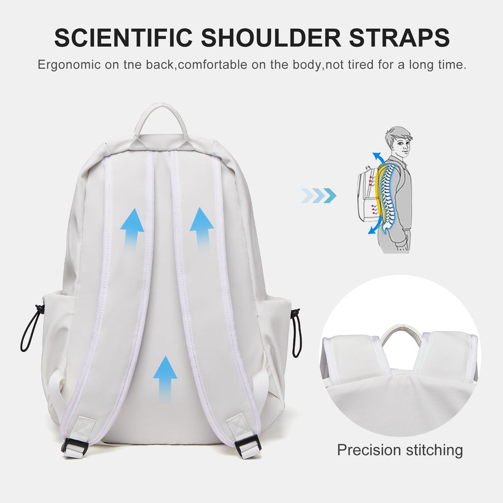 Unisex Lightweight Water-Resistant Backpack, Black White