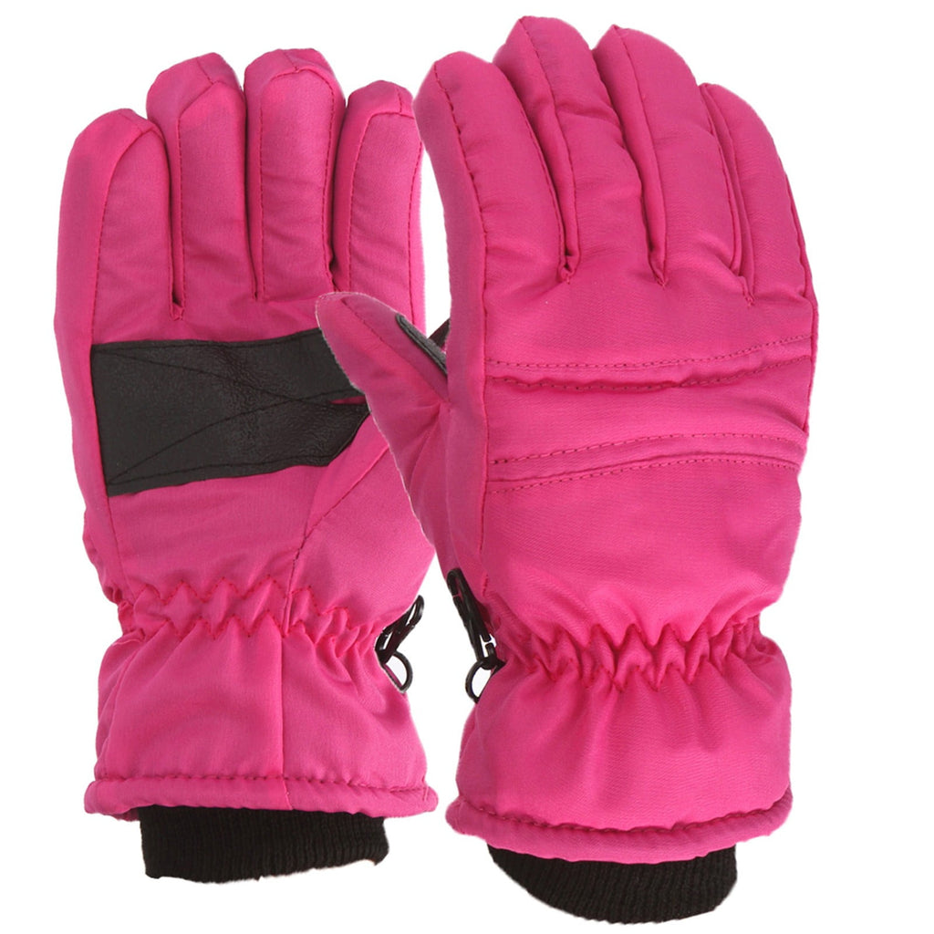 GXWEA Kids Waterproof Winter Snow Gloves – Warm, Thick & Stretchy for Boys & Girls (Ages 4–11), Hot Pink