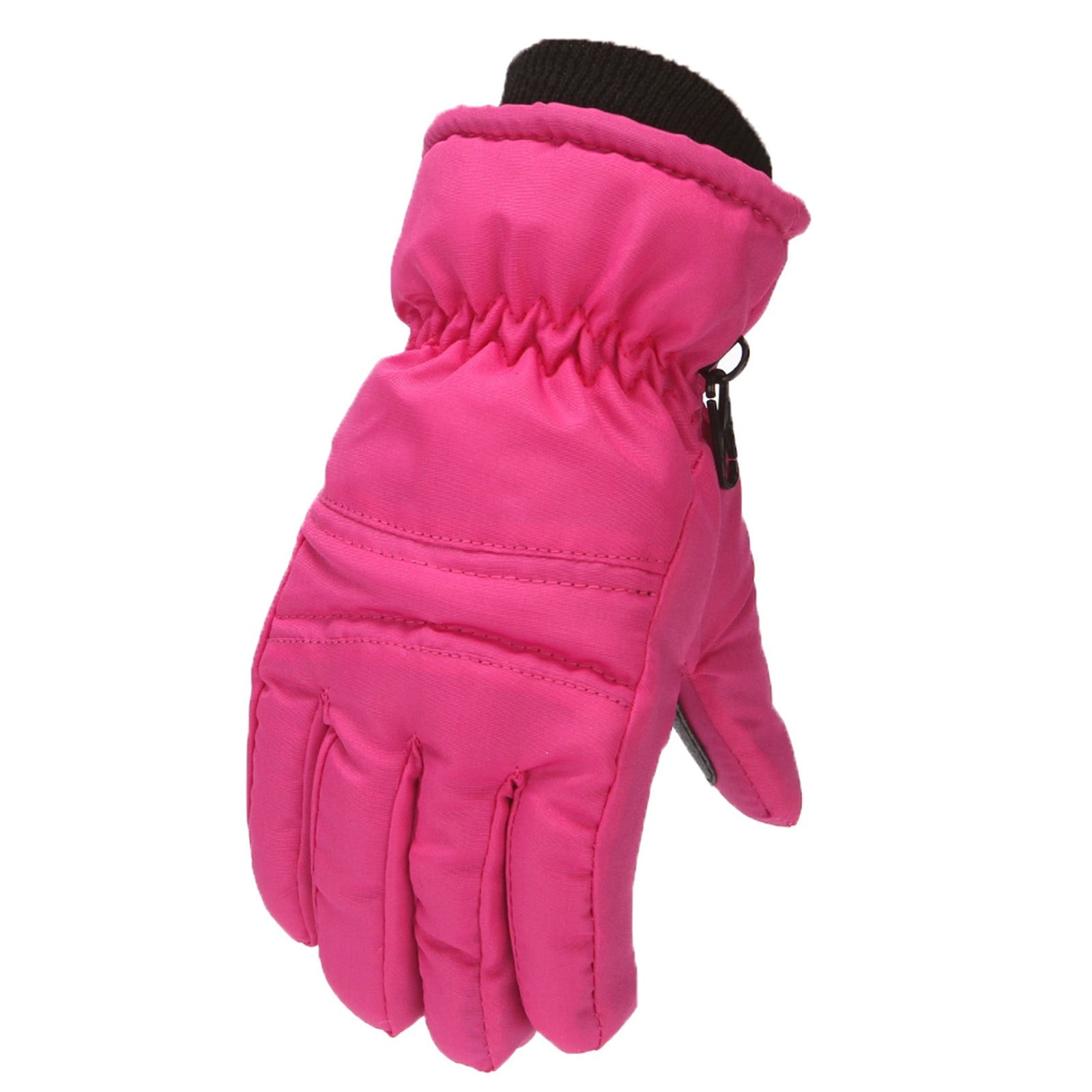 GXWEA Kids Waterproof Winter Snow Gloves – Warm, Thick & Stretchy for Boys & Girls (Ages 4–11), Hot Pink