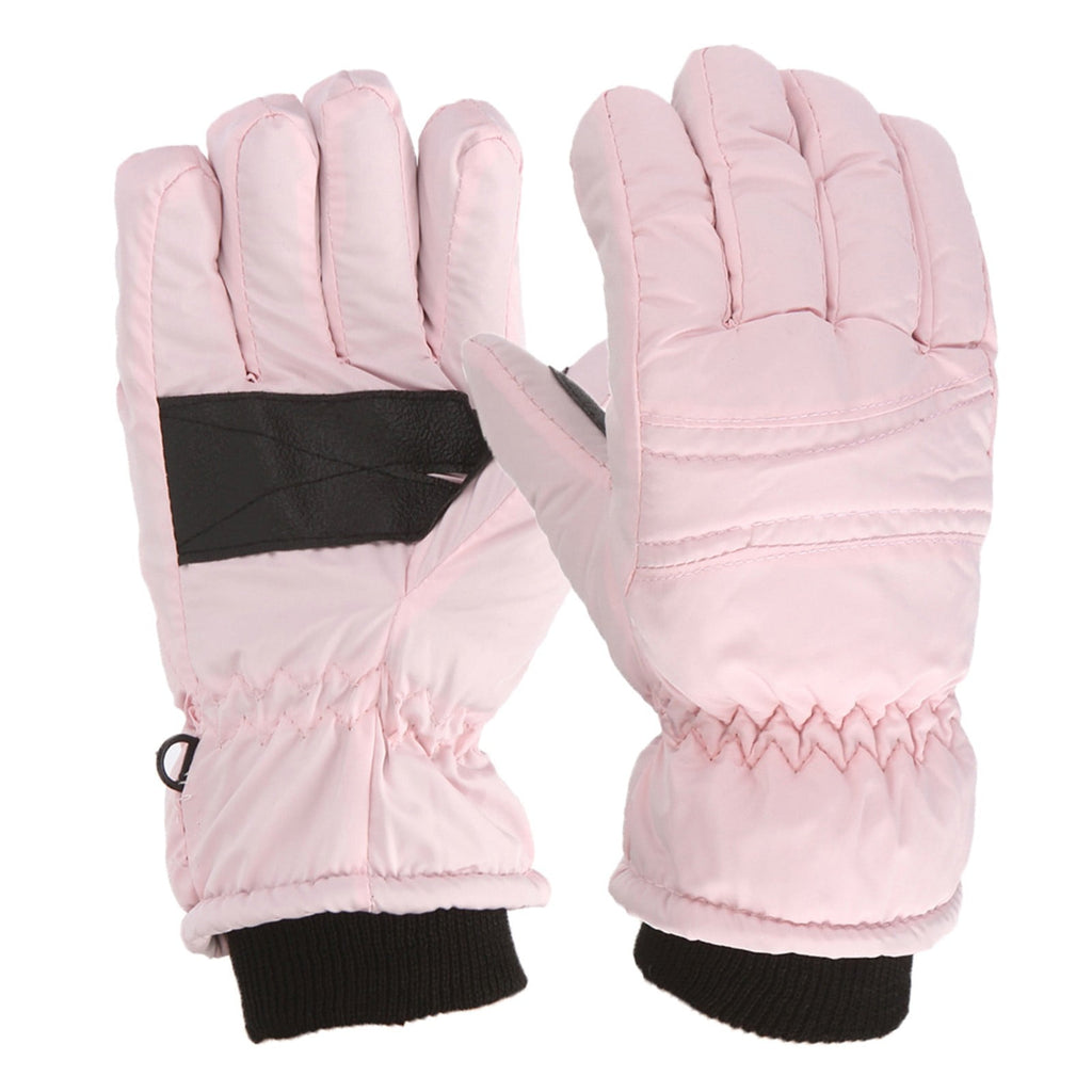 GXWEA Kids Waterproof Winter Snow Gloves – Warm, Thick & Stretchy for Boys & Girls (Ages 4–11), Pink