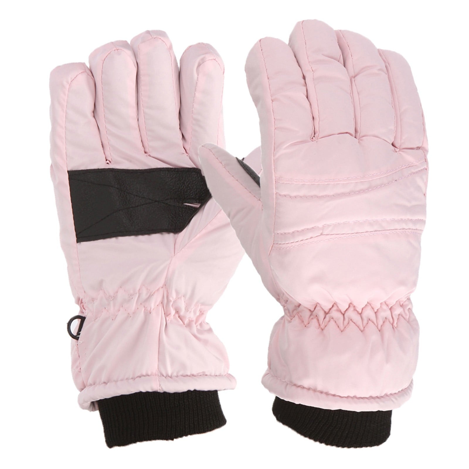 GXWEA Kids Waterproof Winter Snow Gloves – Warm, Thick & Stretchy for Boys & Girls (Ages 4–11), Pink