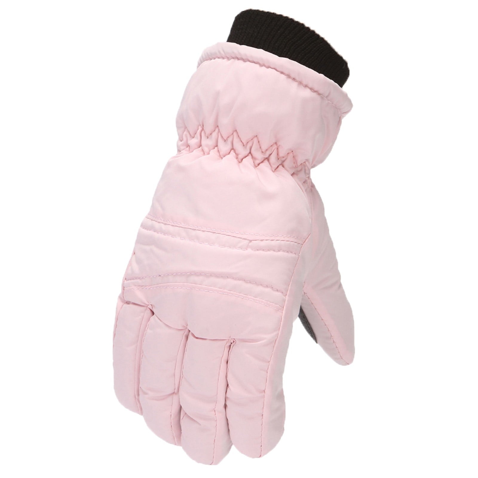 GXWEA Kids Waterproof Winter Snow Gloves – Warm, Thick & Stretchy for Boys & Girls (Ages 4–11), Pink