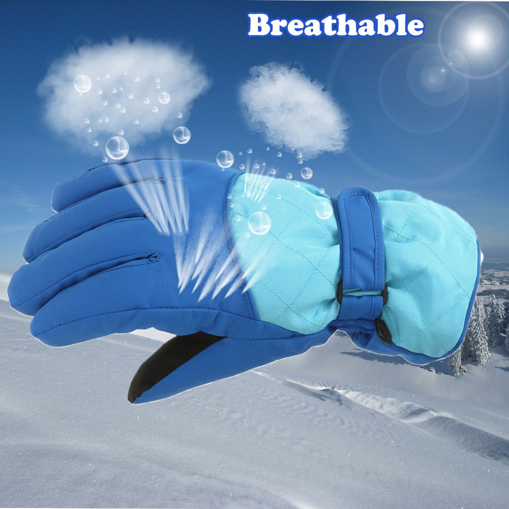 2T Gloves Kids Waterproof Gloves Kids Gloves Winter Gloves Thick Gloves Stretchy Warm Gloves Boys Girls 6-11 Year 10-16 Year AHA2 kids snow gloves Blue