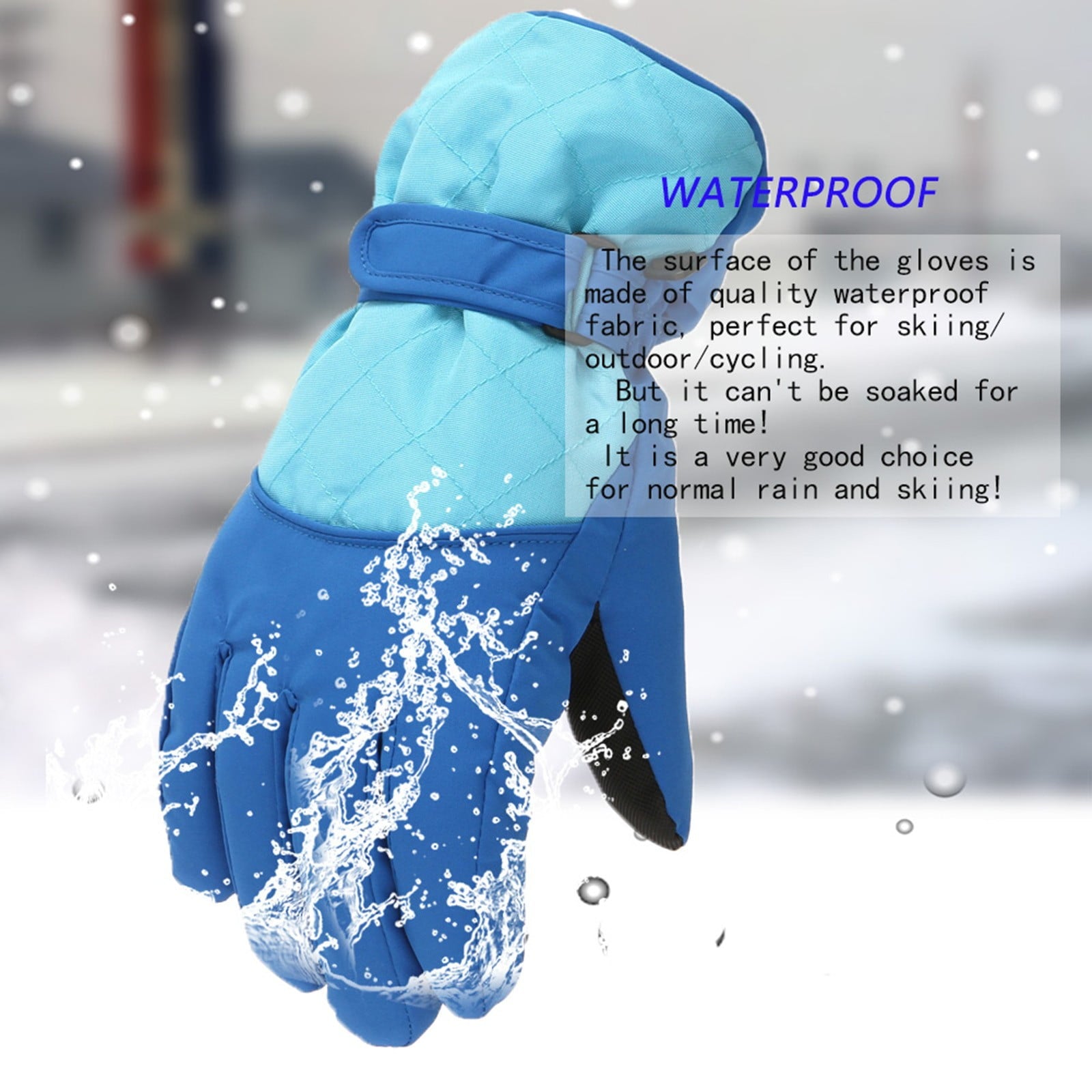 2T Gloves Kids Waterproof Gloves Kids Gloves Winter Gloves Thick Gloves Stretchy Warm Gloves Boys Girls 6-11 Year 10-16 Year AHA2 kids snow gloves Blue